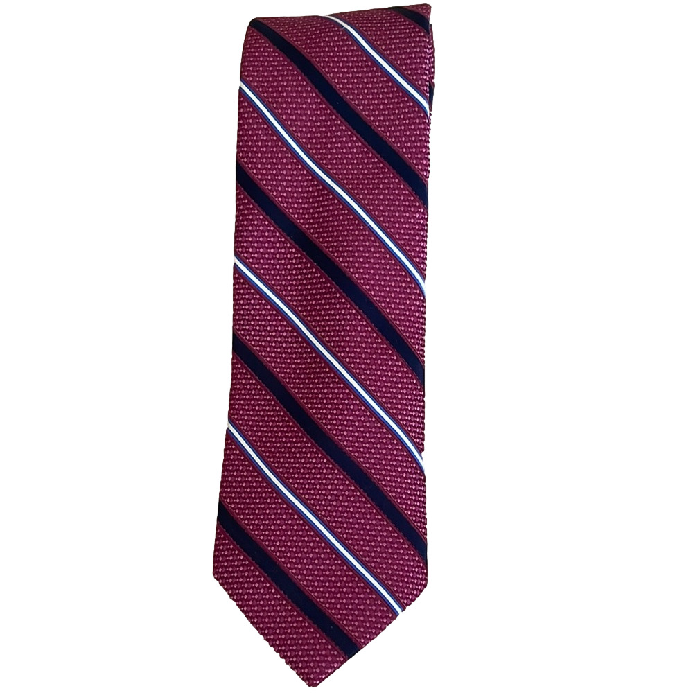 Jos. A. Bank Burgundy and Navy Striped Tie